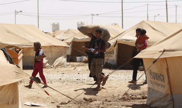 El campo de refugiados sirios de Zata'ari, establecido en Jordania