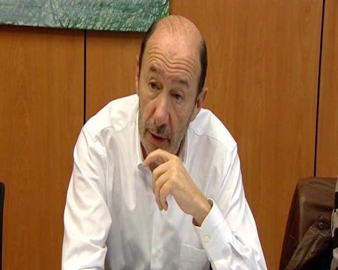 El secretario general del PSOE, Alfredo Pérez Rubalcaba,