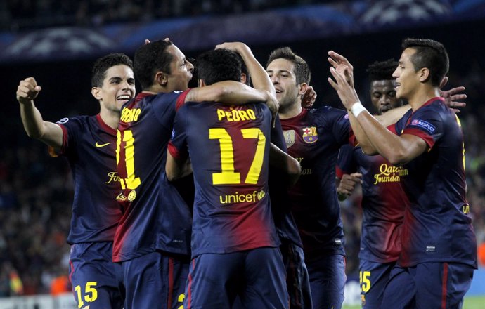 El Barcelona celebra el gol de la victoria