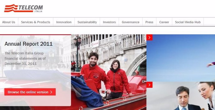 Página web de Telecom Italia