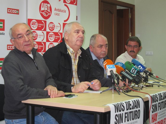Francisco Carbonero (CCOO-A) y Manuel Pastrana (UGT-A) en rueda de prensa