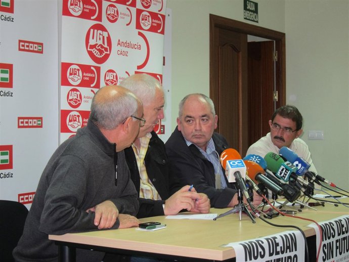 Francisco Carbonero (CCOO-A) y Manuel Pastrana (UGT-A) en rueda de prensa