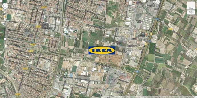 Imagen Aérea Del Proyecto De Ikea En Alfafar