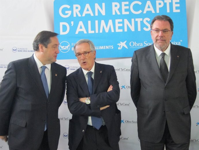 El conseller Pelegrí, el alcalde Trias y el conseller Cleries