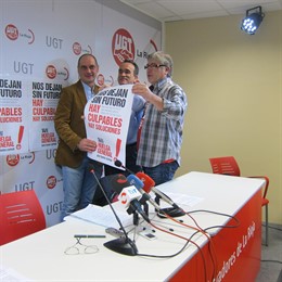 Secretarios generales de UGT, CCOO y USO La Rioja