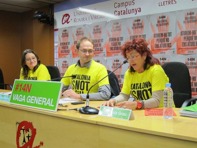 M.Oltra, J.Herrera y H.Grau en un acto en la URV de Tarragona