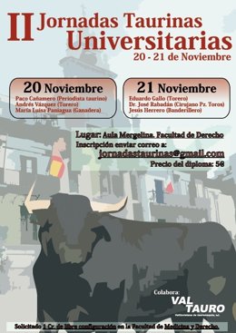 Cartel de las II Jornadas Taurinas Universitarias.