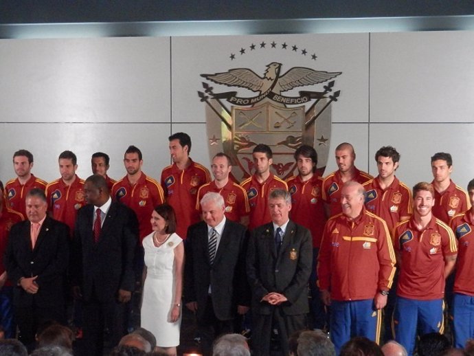 La selección española, en la recepción en Panamá  