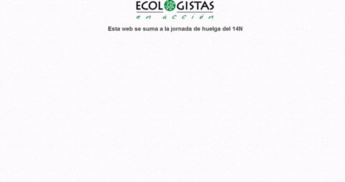 Página web de Ecologistas en Acción el 14N