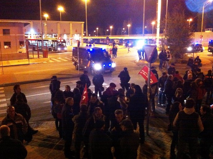 Cocheras de la EMT en Carabanchel en el 14N