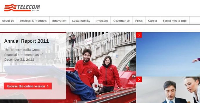 Página web de Telecom Italia