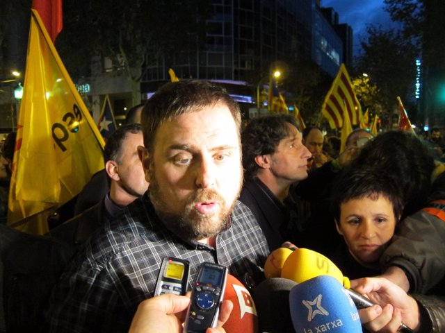 Oriol Junqueras (ERC) en la manifestación del 14N