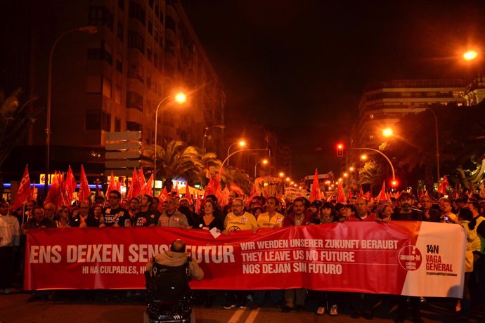 Manifestación Huelga General 14N Alicante