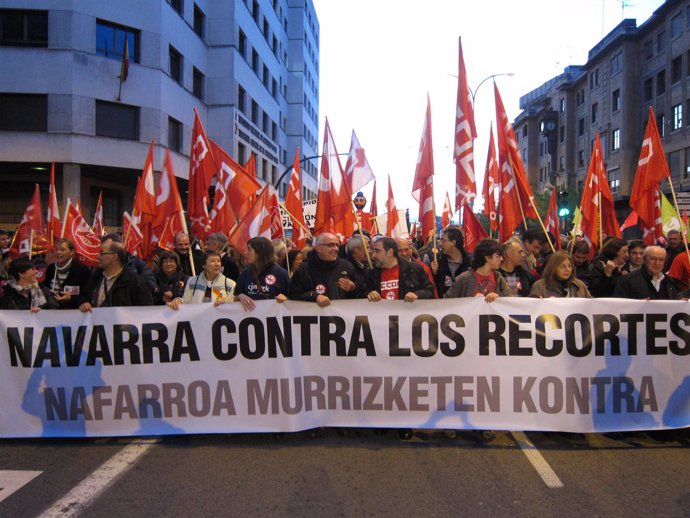Manifestación central de la huelga general del 14N.