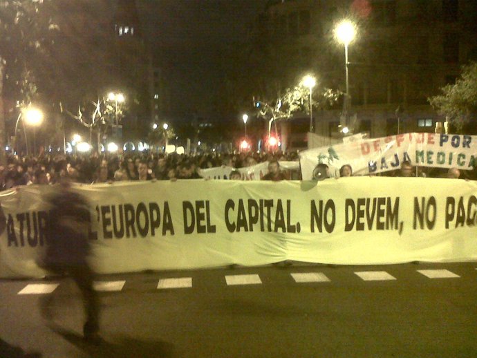 Manifestación alternativa 14N en Barcelona