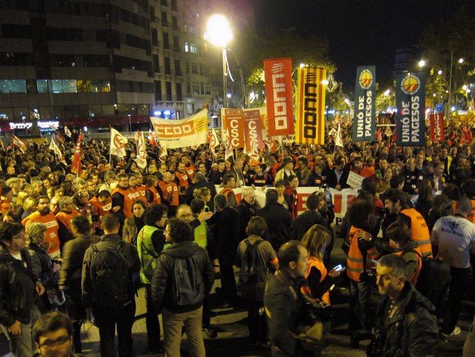 Manifestación por la huelga general en Barcelona