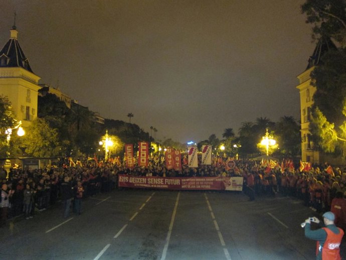 Manifestación En Valencia Durante El 14N