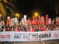 Varios miles de personas se concentran en Málaga para culminar la jornada de huelga general