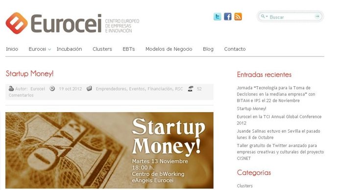 Página web de Startup Money