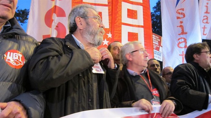 Méndez y Toxo en la manifestación del 14N