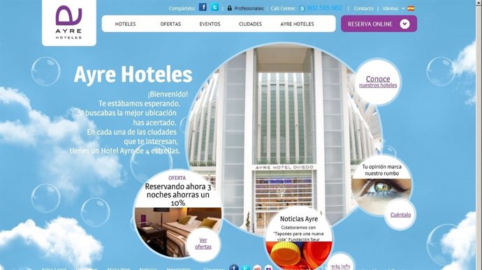 Pagina web de Ayre Hoteles