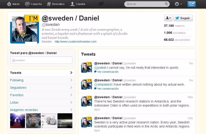 Cuenta en Twitter del gobierno sueco gestionada por un ciudadano cada semana