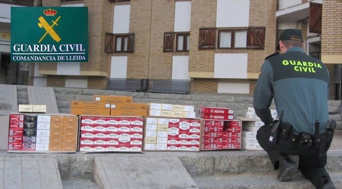 Tabaco de contrabando confiscado por la Guardia Civil en la Seu d'Urgell