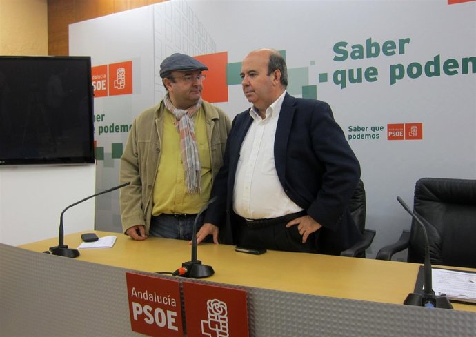 Zarrías con Javier Sánchez, del Comité Provincial Municipal del PSOE de Jaén.