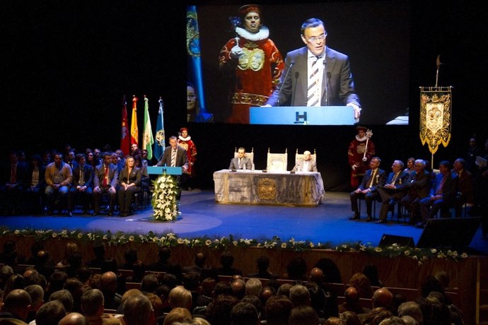 El presidente de la Diputación de Huelva, Ignacio Caraballo, en el Día de la Pro