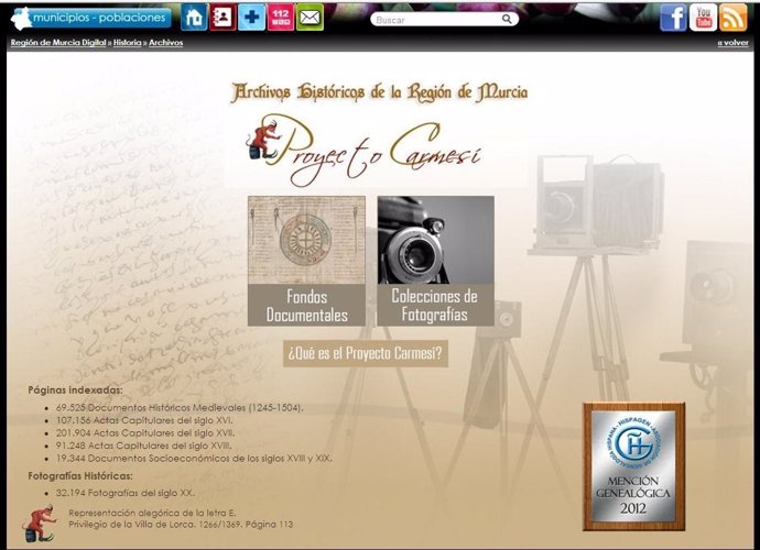 Página web del proyecto Carmesí 