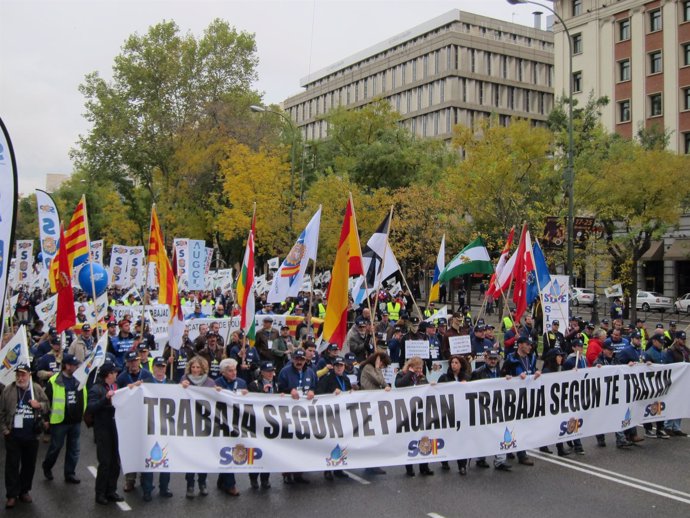 Manifestación de policías en Madrid