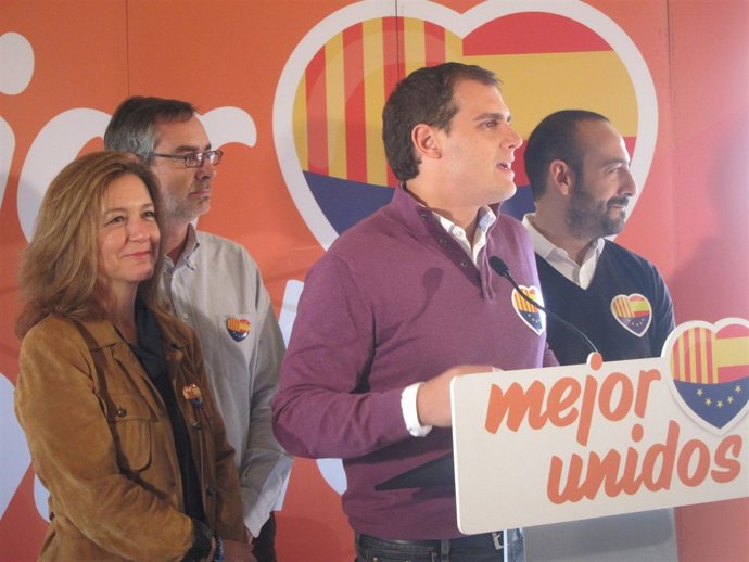 Carina Mejías, José Manuel Villegas, Albert Rivera, Jordi Cañas (C's)