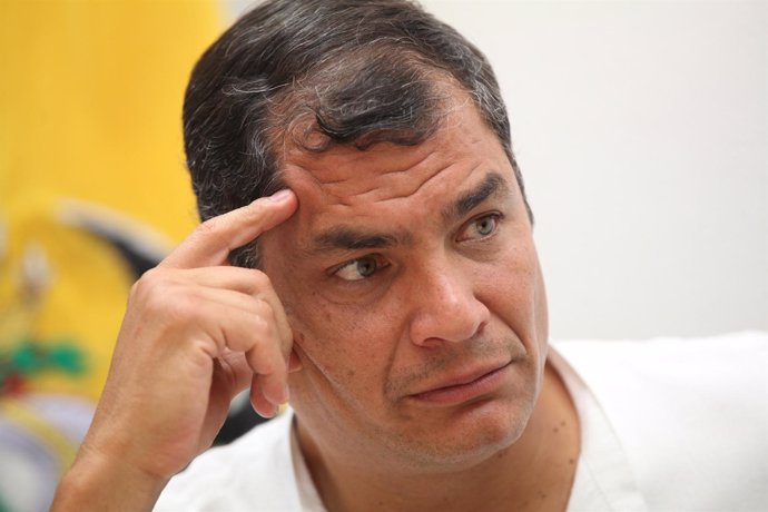 El presidente ecuatoriano, Rafael Correa, de visita en Madrid