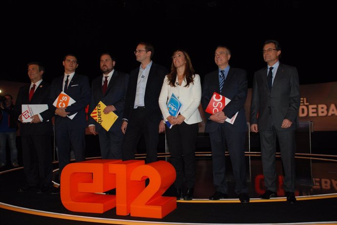 Candidatos a las elecciones catalanas 2012 en el debate de TVC