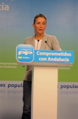 Carolina Fernández Vigo hoy en rueda de prensa en Sevilla