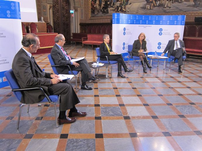 Candidatos a rector de la UB J.Gutiérrez; J.A.Bombí; V.Girona y D.Ramírez