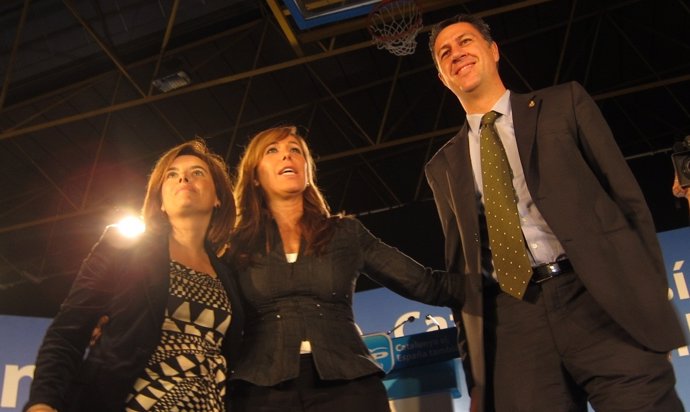 Soraya Sáenz de Santamaría, Alicia Sánchez Camacho y Xavier García Albiol