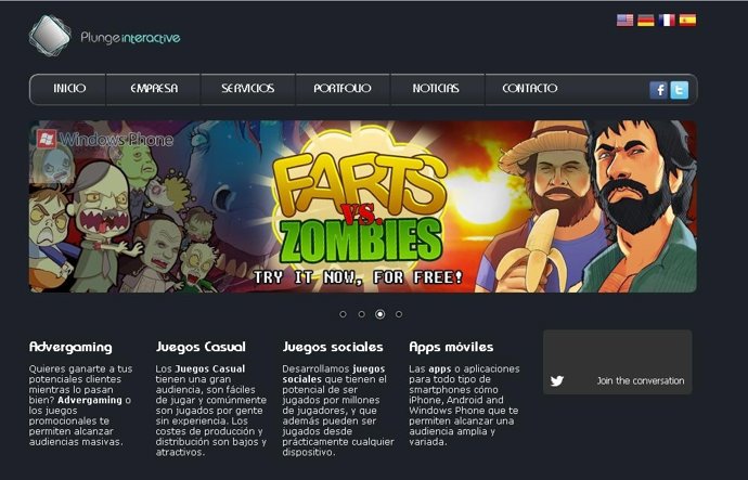 Página web Plunge Interactive