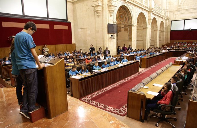 Pleno Infantil celebrado hoy en el Parlamento de Andalucía