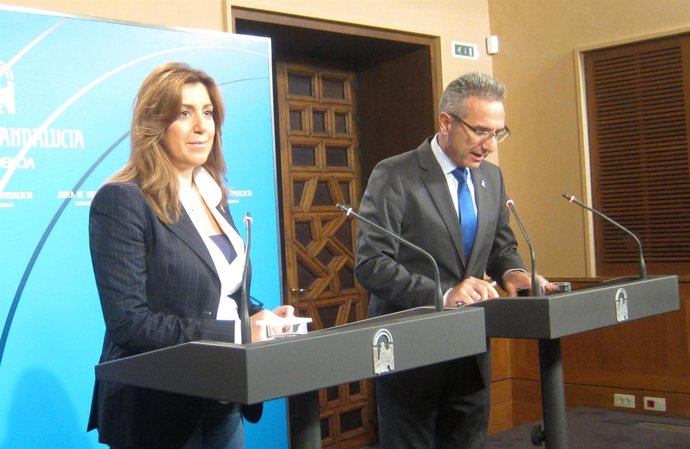 Susana Díaz y Miguel Ángel Vázquez, este martes