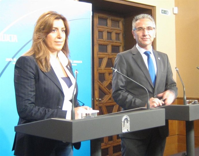 Susana Díaz y Miguel Ángel Vázquez, este martes