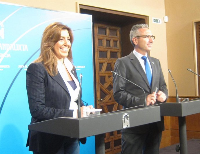 Susana Díaz y Miguel Ángel Vázquez, este martes