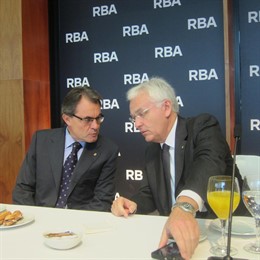 El presidente de la Generalitat, Artur Mas, y el conseller Ferran Mascarell