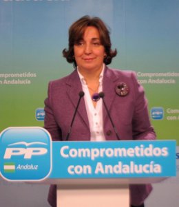 La vicesecretaria de organización del PP-A, Ana María Corredera, hoy en Sevilla