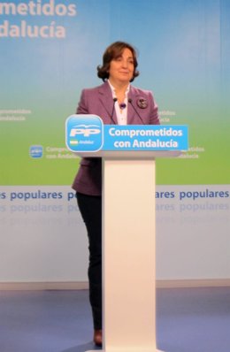 La vicesecretaria de organización del PP-A, Ana María Corredera, en rueda