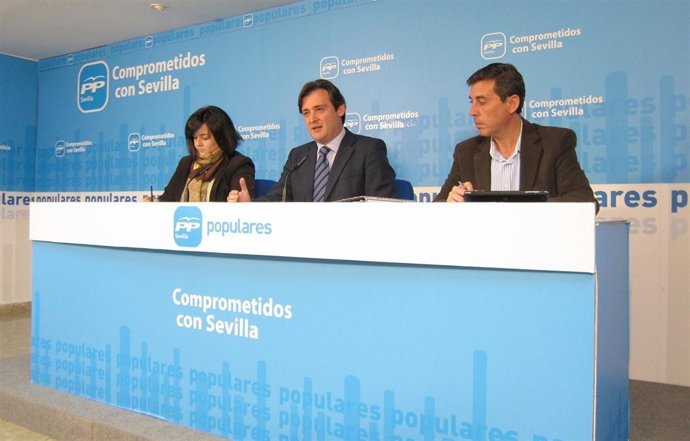 Rueda de prensa del PP de Sevilla por los presupuestos de la Diputación