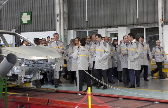 Rajoy, Herrera y De Los Mozos en la planta de Palencia