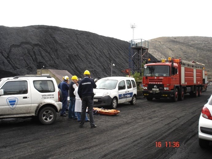 Simulacro de incendio en la planta térmica de Endesa 