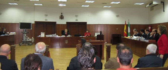 Momento del juicio por el derrumbe de Palomares