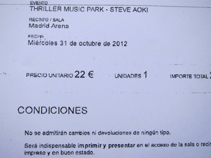 Una de las entradas de la fiesta en el Madrid Arena